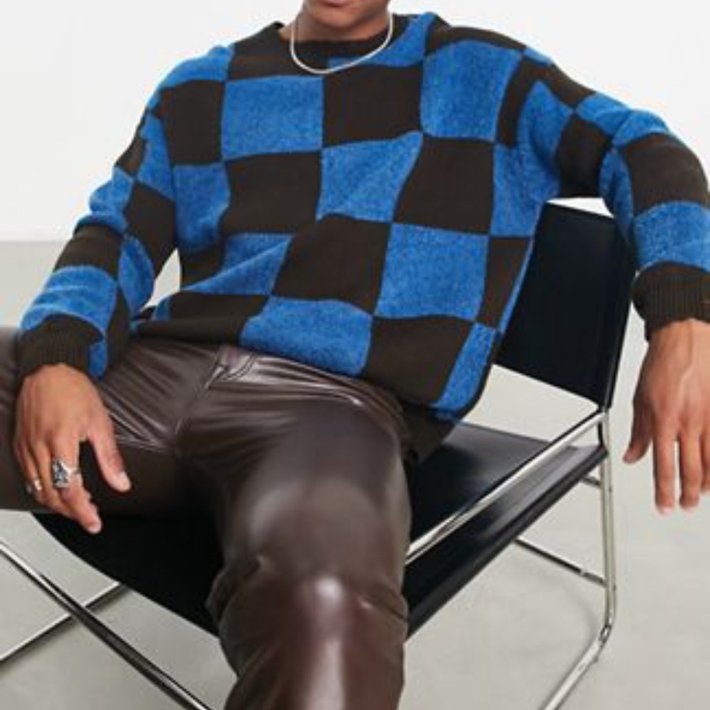 Oversized Checkered Sweater